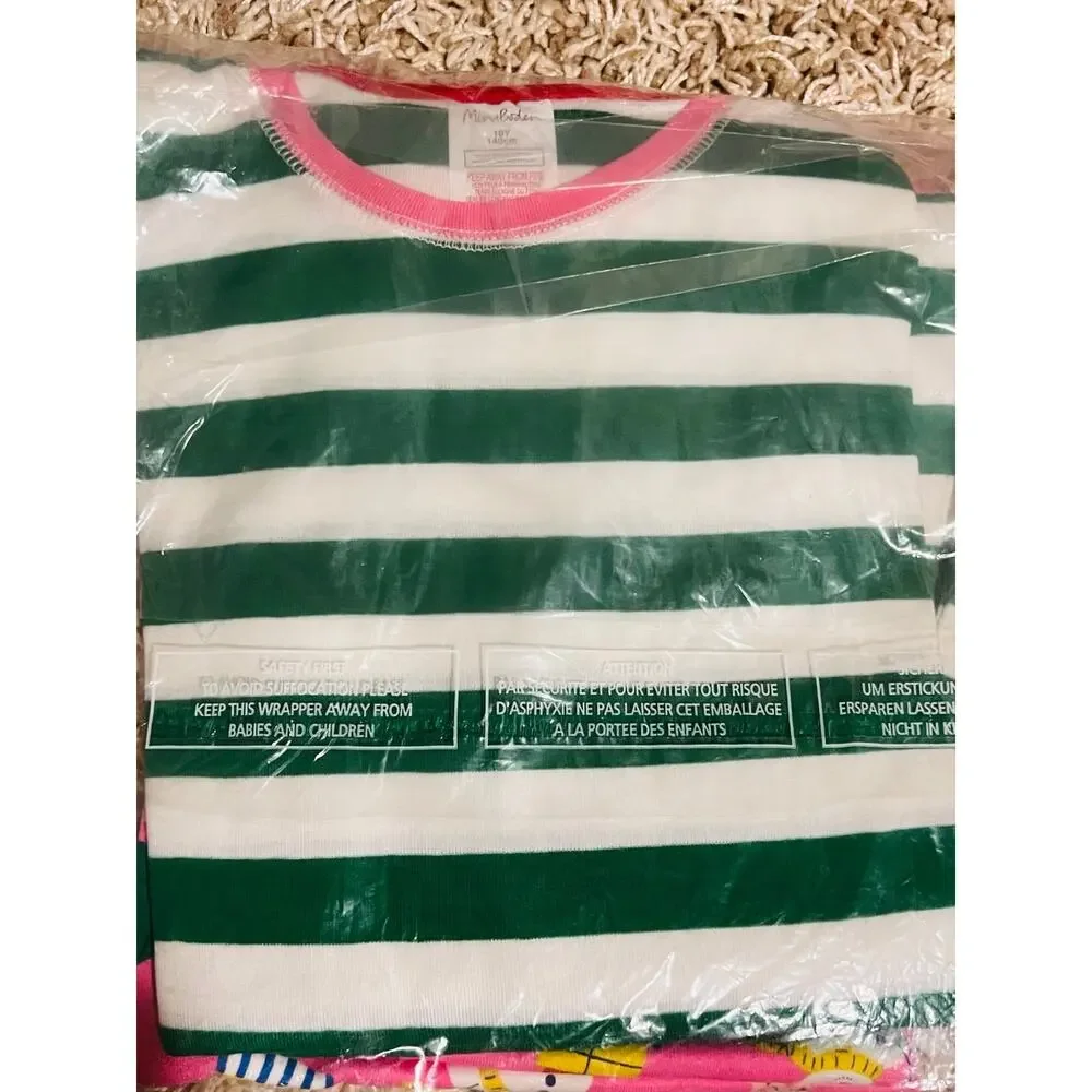 NWT❤️Mini Boden 2-Pack Assorted Two-Piece Fitted Pajamas sz10Y